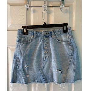 Free People Blue Jean Skirt